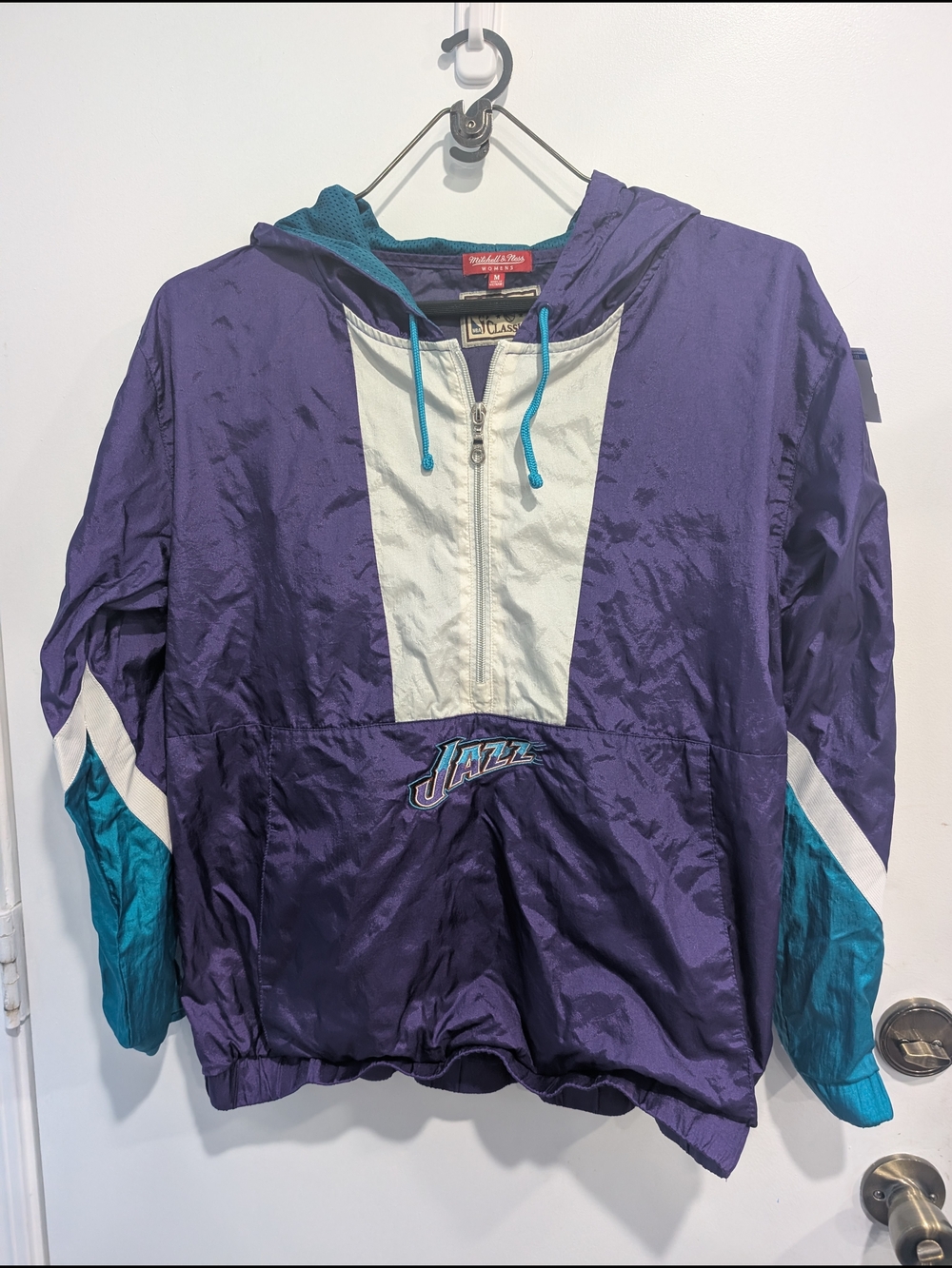 Mitchell & Ness Utah Jazz Hardwood Classics Windbreaker Sz Medium Purple Teal